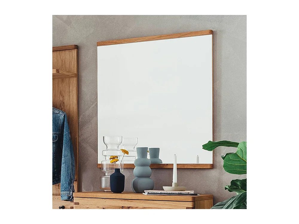 Wandspiegel Spiegel mit Holzrahmen 85 cm hoch