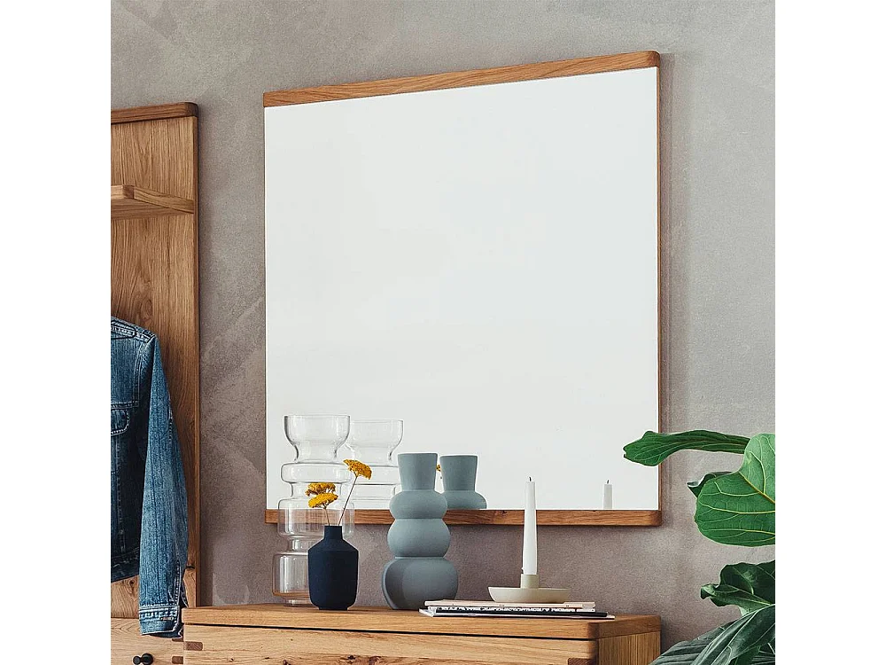 Wandspiegel Spiegel mit Holzrahmen 85 cm hoch