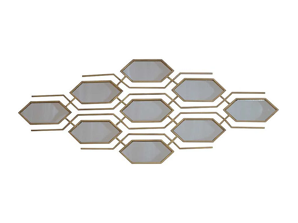 Design Wandspiegel in Gold antik Metall