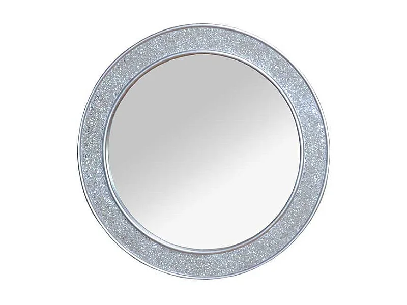 Runder Spiegel in Silberfarben Mosaik Optik