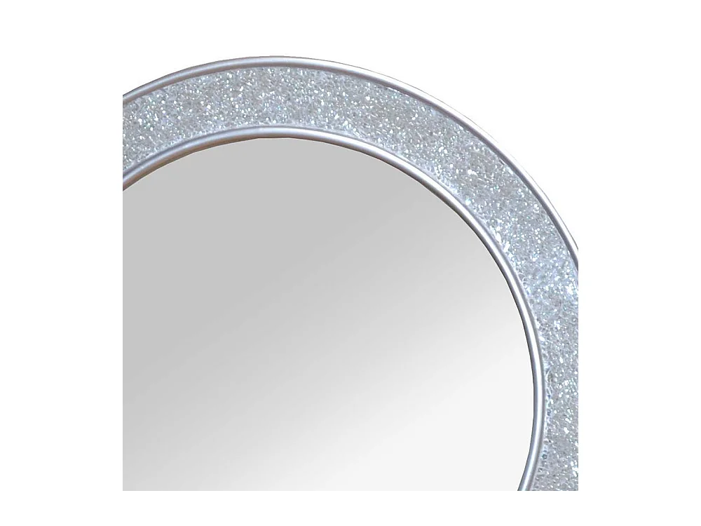 Runder Spiegel in Silberfarben Mosaik Optik