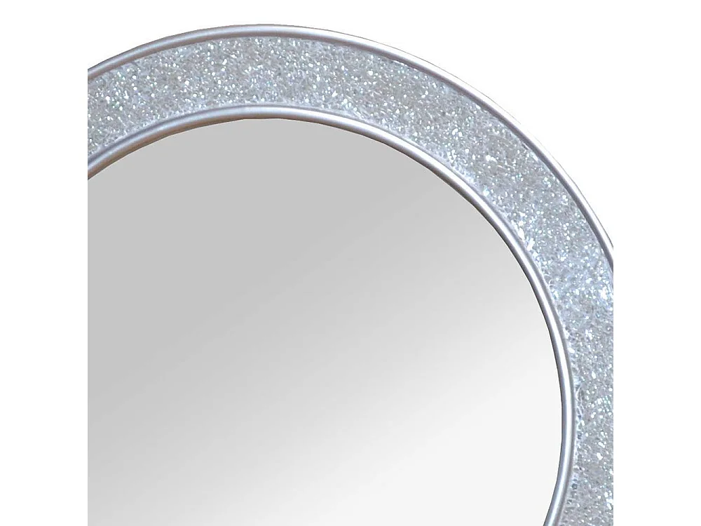 Runder Spiegel in Silberfarben Mosaik Optik