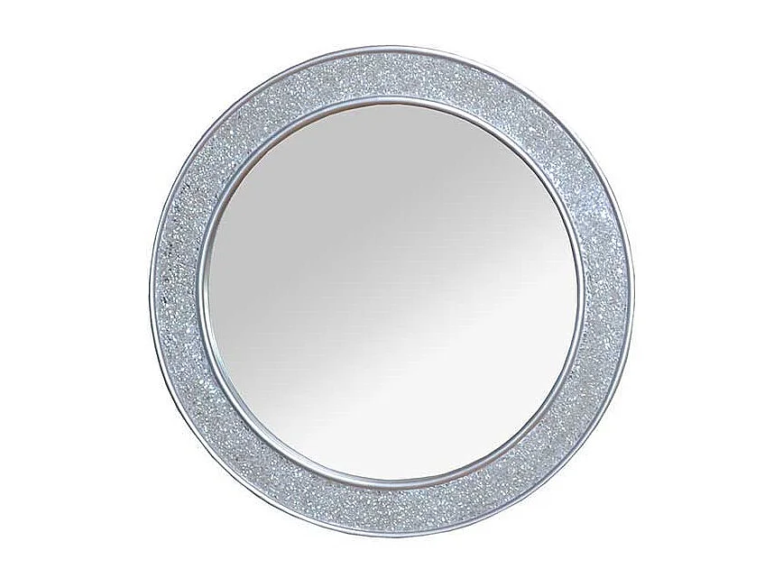 Runder Spiegel in Silberfarben Mosaik Optik