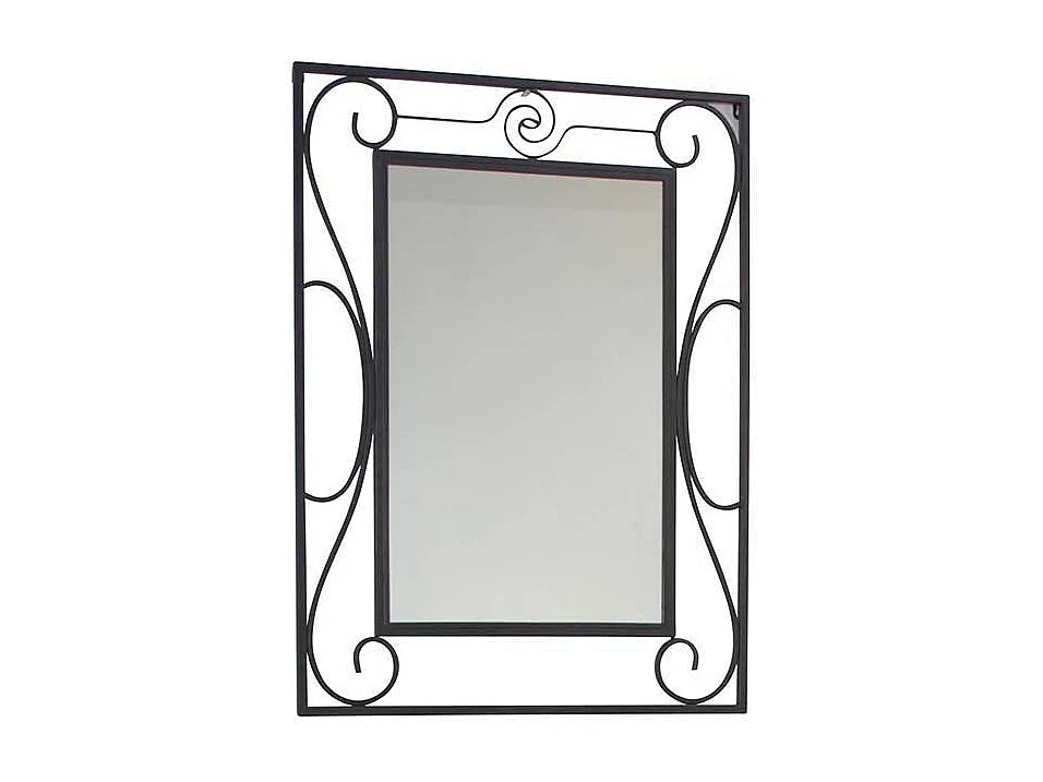 Flurspiegel in Schwarz Stahl verziert