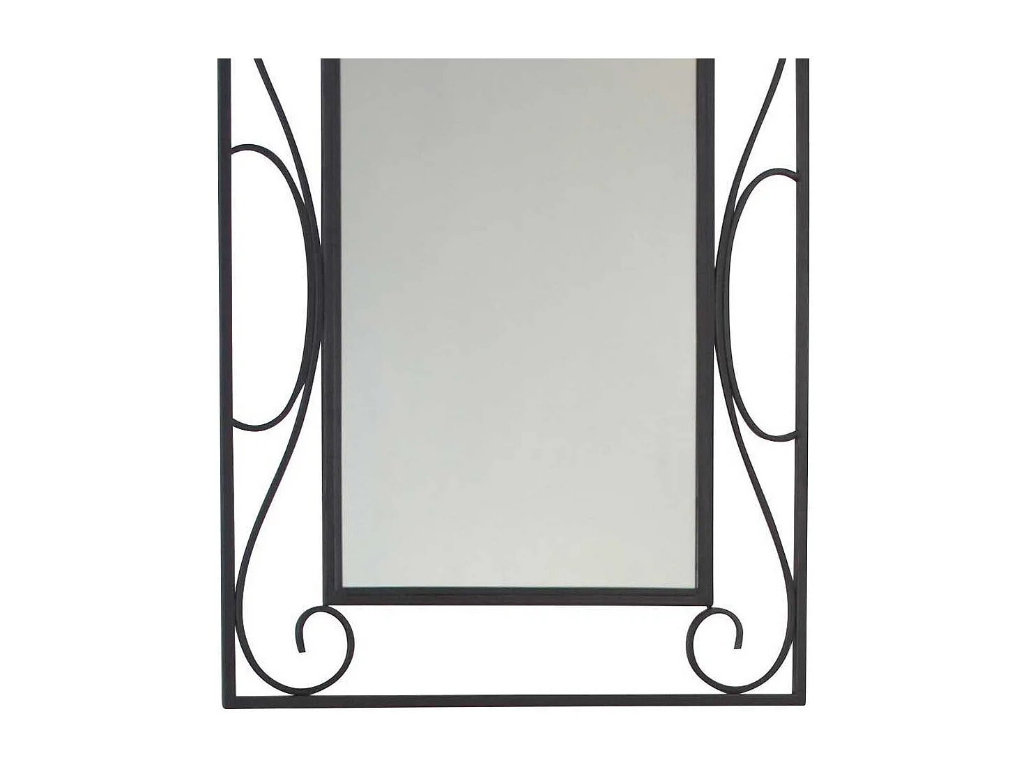 Flurspiegel in Schwarz Stahl verziert