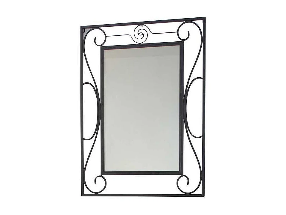 Flurspiegel in Schwarz Stahl verziert