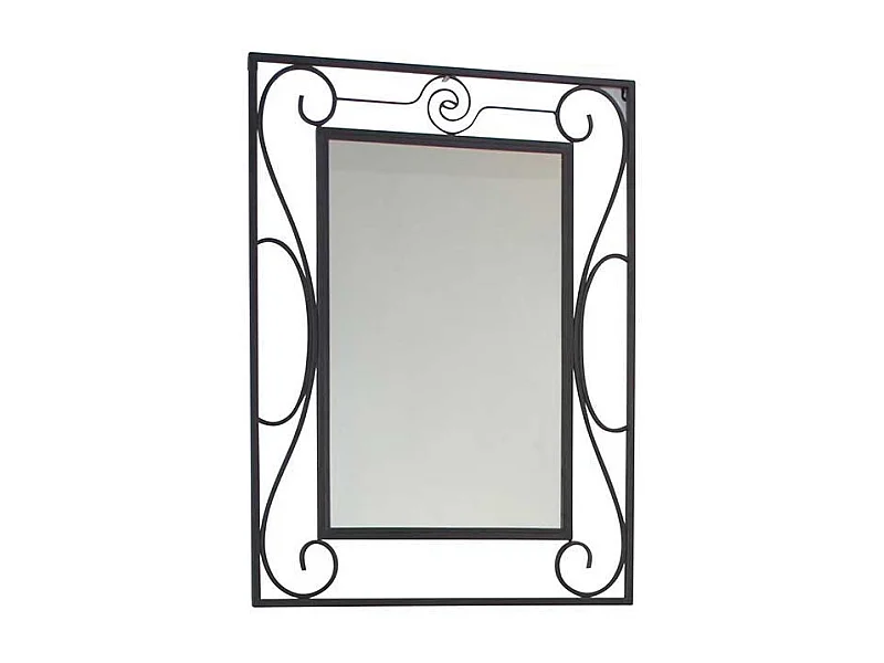 Flurspiegel in Schwarz Stahl verziert