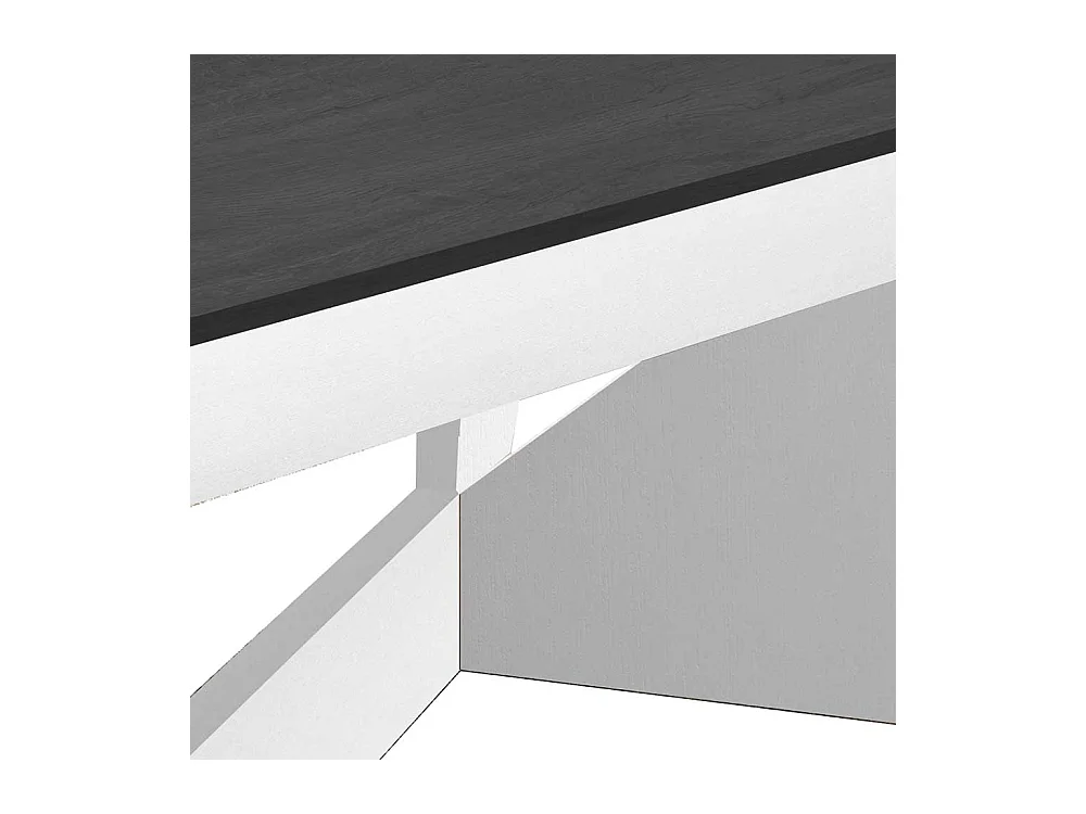 Couchtisch in Schwarzgrau und Weiß hochklappbarer Tischplatte