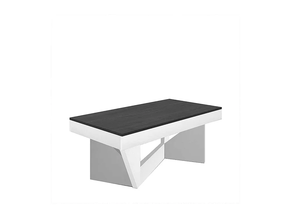 Couchtisch in Schwarzgrau und Weiß hochklappbarer Tischplatte