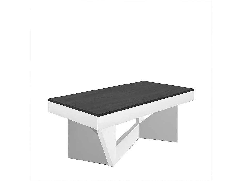 Couchtisch in Schwarzgrau und Weiß hochklappbarer Tischplatte
