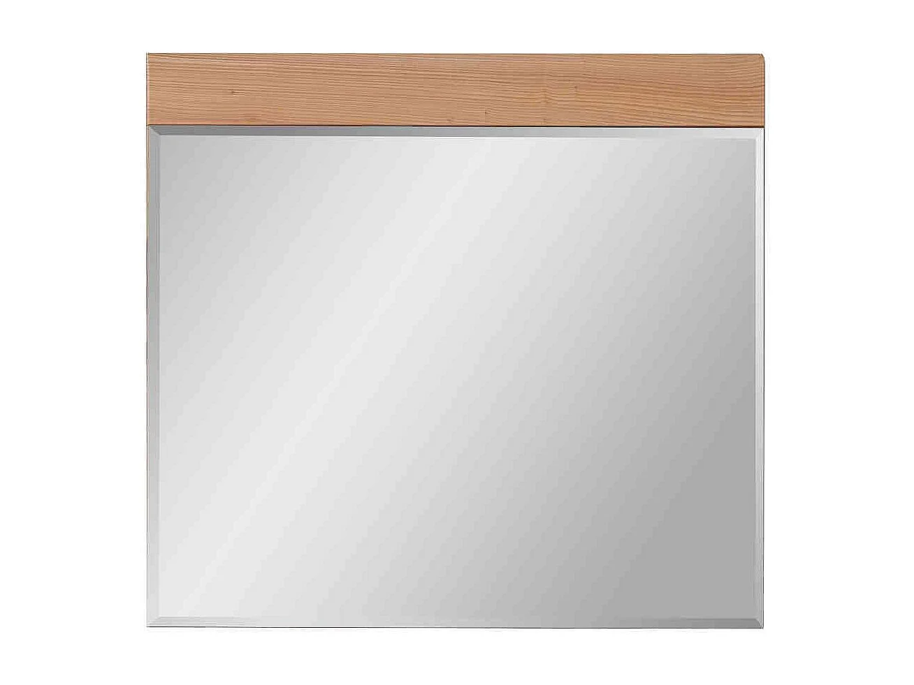 Dielenspiegel mit Teilrahmen und Facettenschliff 75x70x2 cm