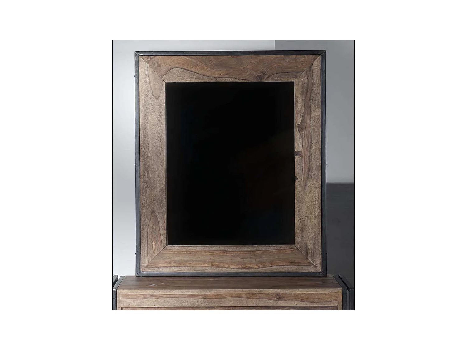 Garderoben Spiegel aus Akazie Massivholz Industriedesign