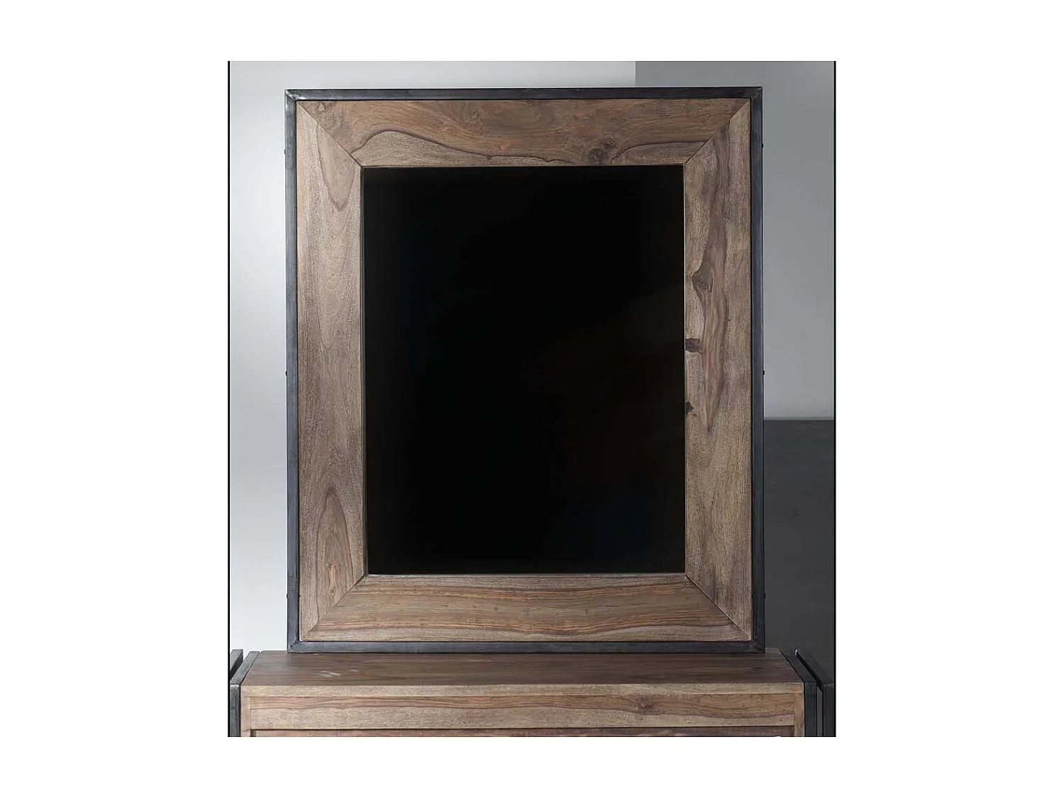 Garderoben Spiegel aus Akazie Massivholz Industriedesign