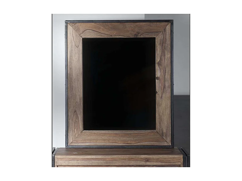 Garderoben Spiegel aus Akazie Massivholz Industriedesign