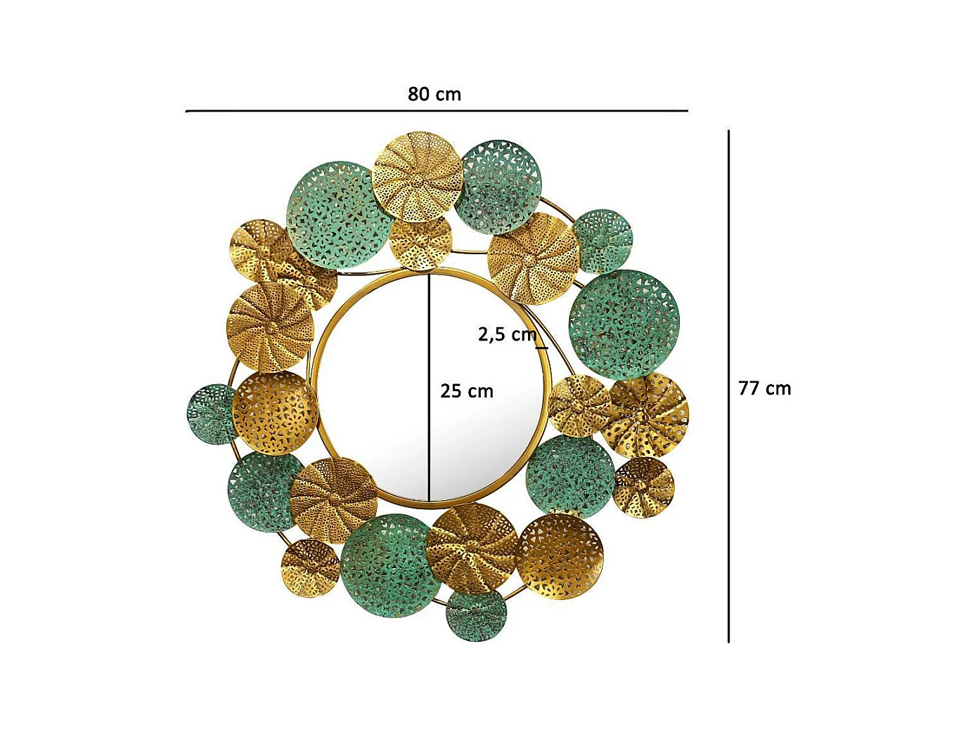 Wandspiegel Glasspiegel aus Metall im Boho Style