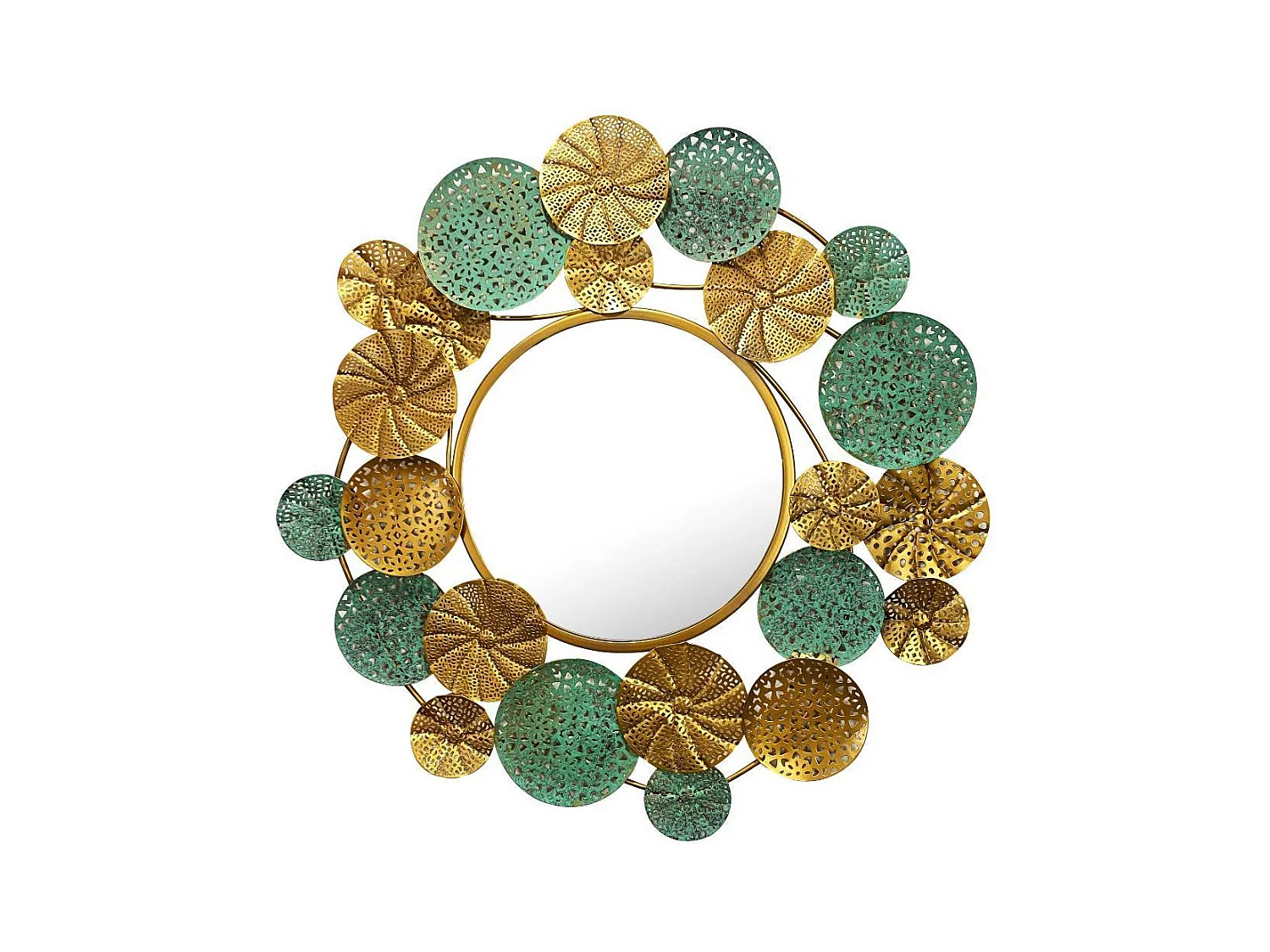 Wandspiegel Glasspiegel aus Metall im Boho Style