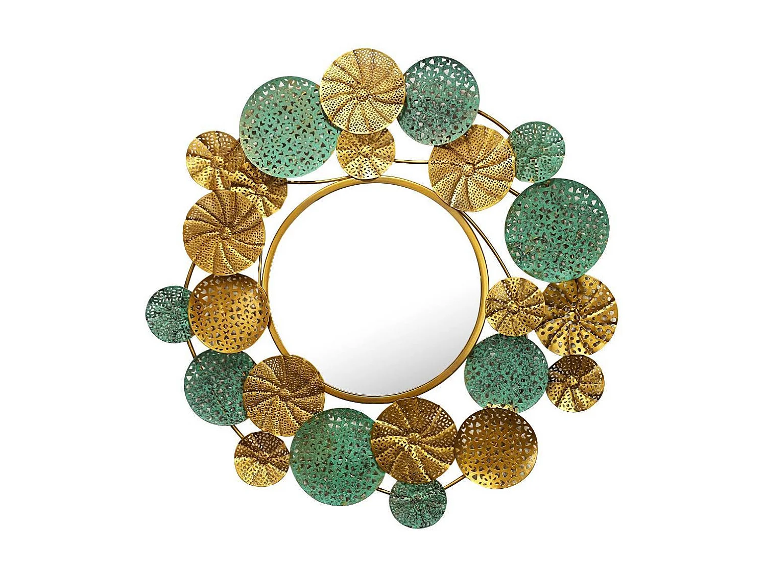 Wandspiegel Glasspiegel aus Metall im Boho Style