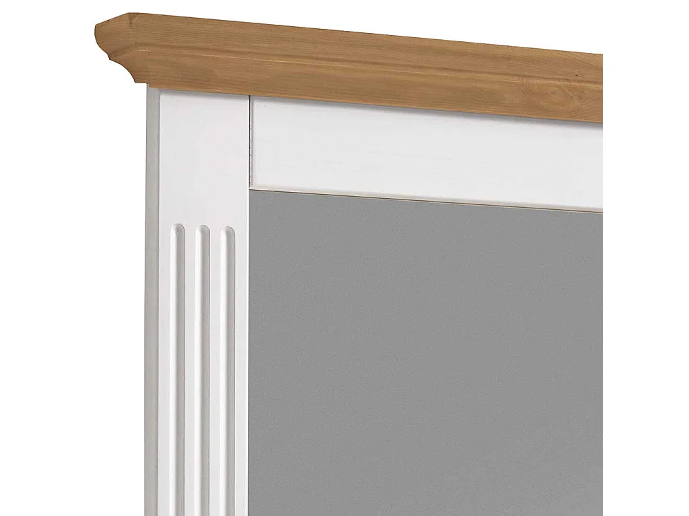 Garderobenspiegel in Weiß Kiefer massiv Landhaus Design