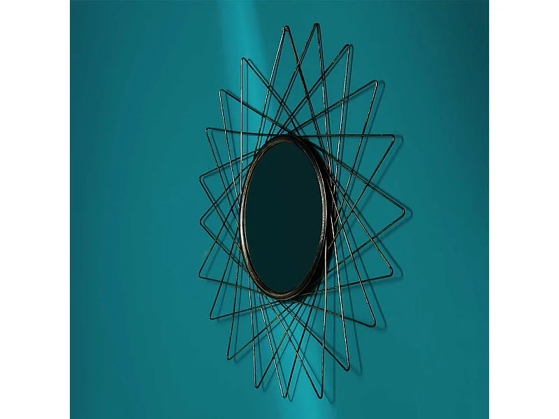 Deko Wandspiegel mit Metallrahmen Altgoldfarben