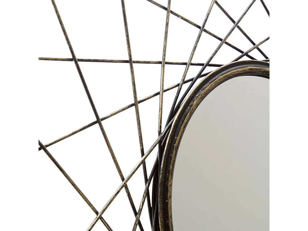 Deko Wandspiegel mit Metallrahmen Altgoldfarben