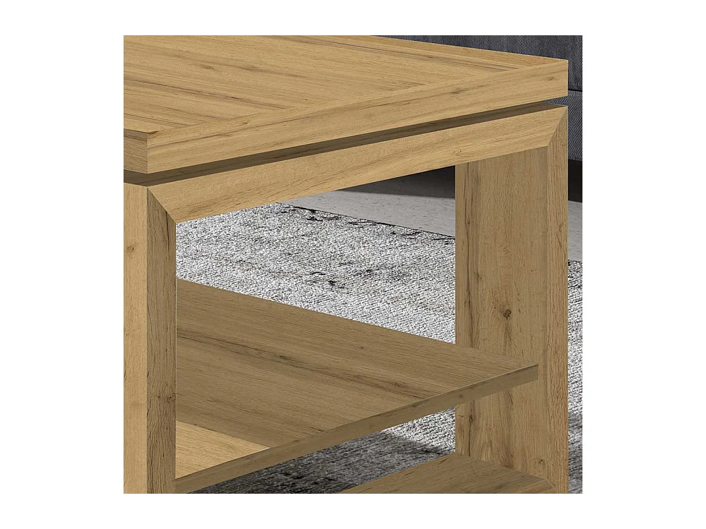 Salontisch in Wildeichefarben hochklappbarer Tischplatte