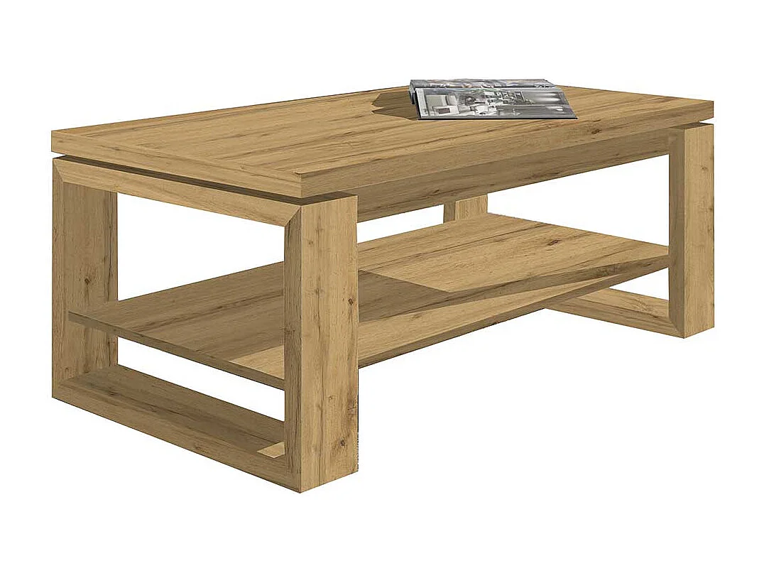 Salontisch in Wildeichefarben hochklappbarer Tischplatte