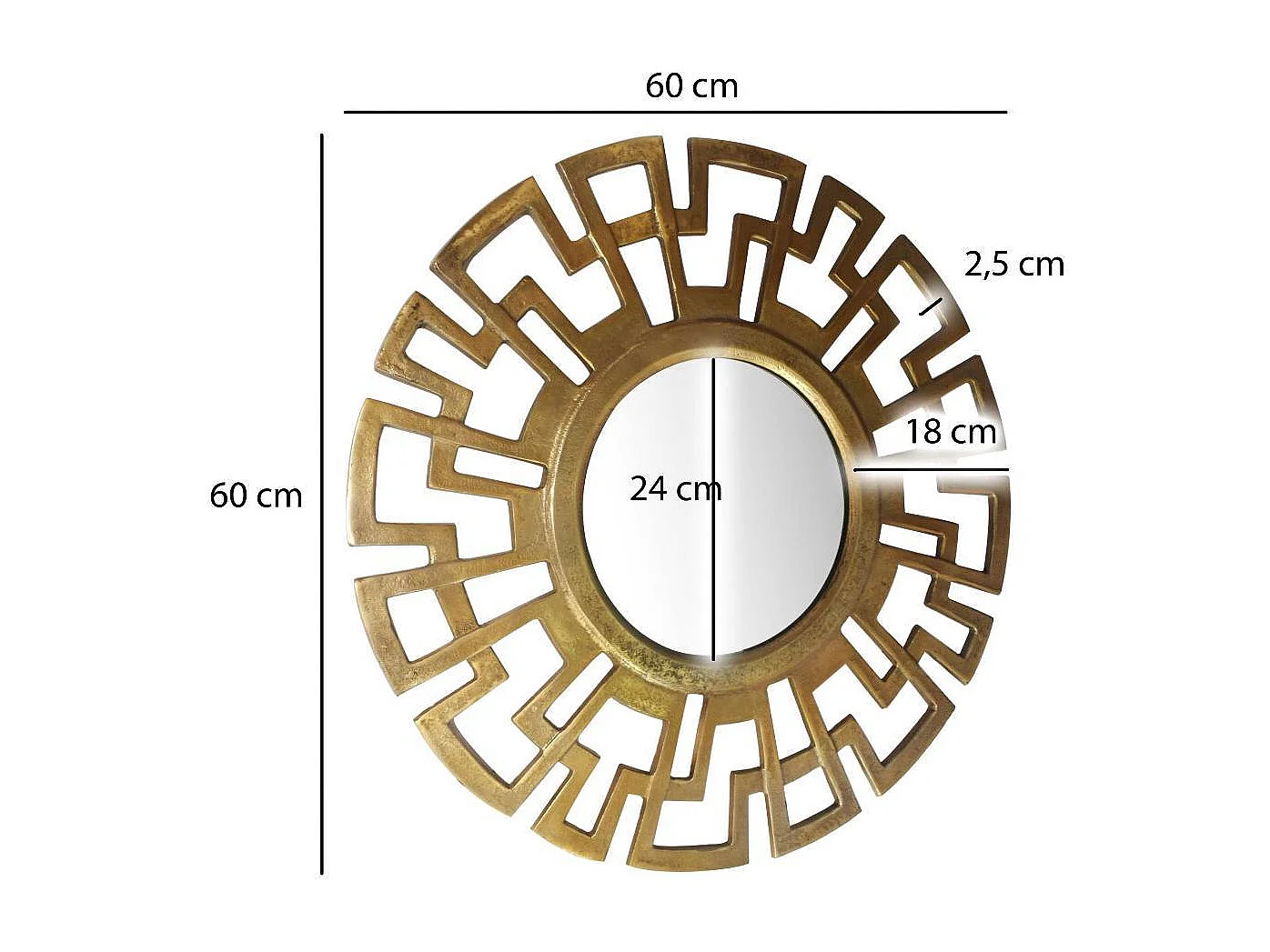 Wandspiegel Spiegel in Goldfarben mit Metallrahmen