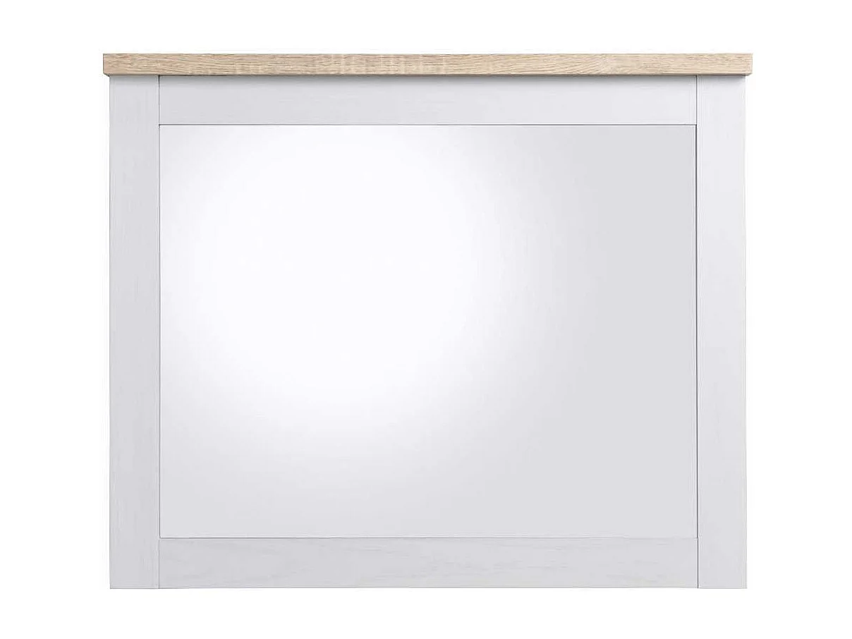 Rechteckiger Wandspiegel im Landhausstil Weiß und Sonoma Eiche