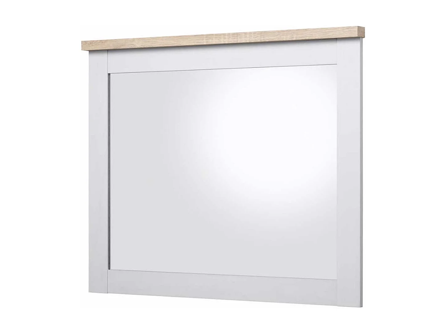 Rechteckiger Wandspiegel im Landhausstil Weiß und Sonoma Eiche