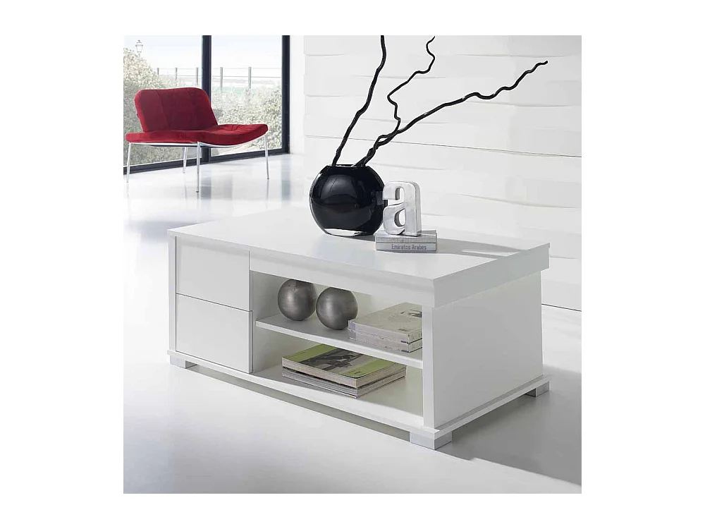 Couchtisch mit hochklappbarer Tischplatte Wei�