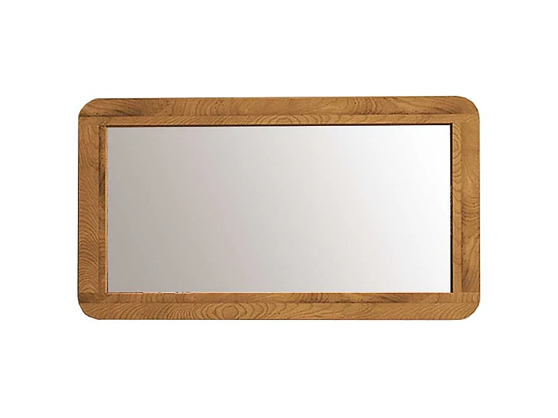 Wandspiegel aus Wildeiche Massivholz und Spiegelglas 60 cm hoch