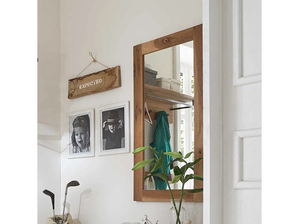 Garderobenspiegel mit Holzrahmen Eiche Massivholz