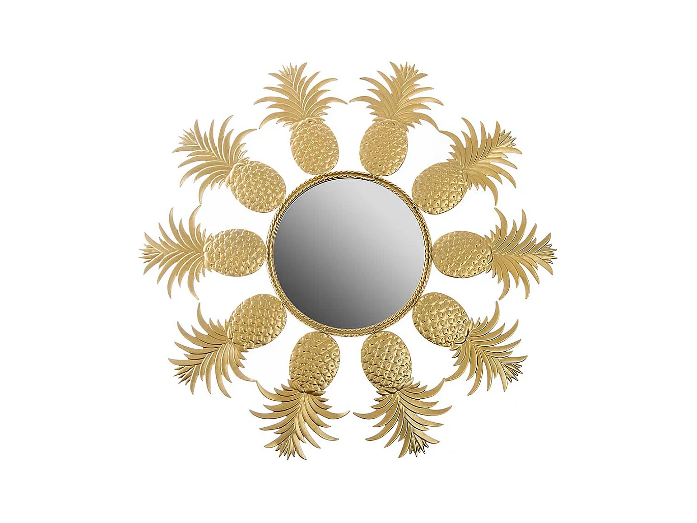 Ananas Spiegel mit Metallrahmen Goldfarben