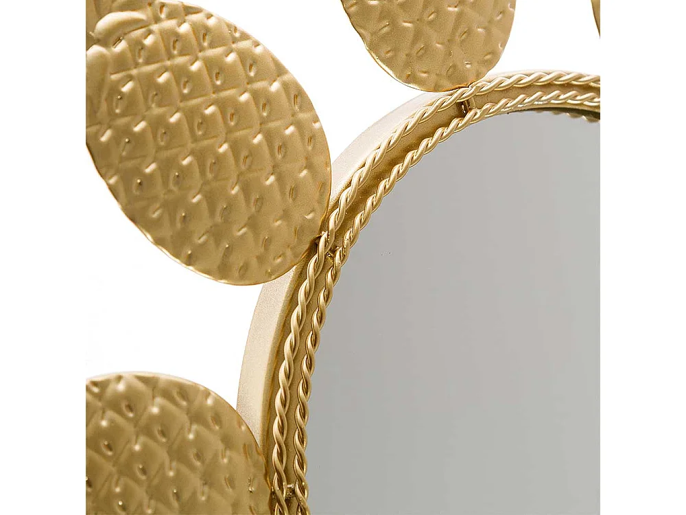 Ananas Spiegel mit Metallrahmen Goldfarben