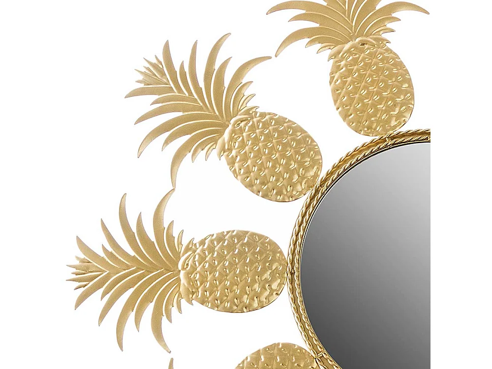 Ananas Spiegel mit Metallrahmen Goldfarben