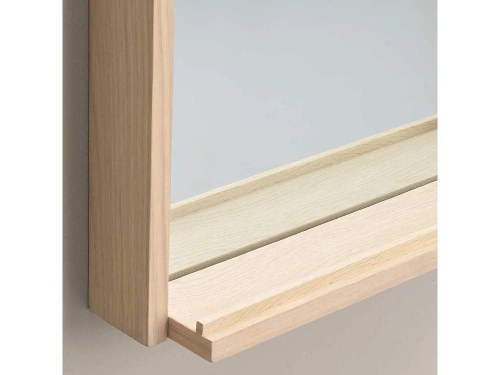 Flurspiegel mit Ablage in Holz White Wash 40 cm breit - 60 cm hoch