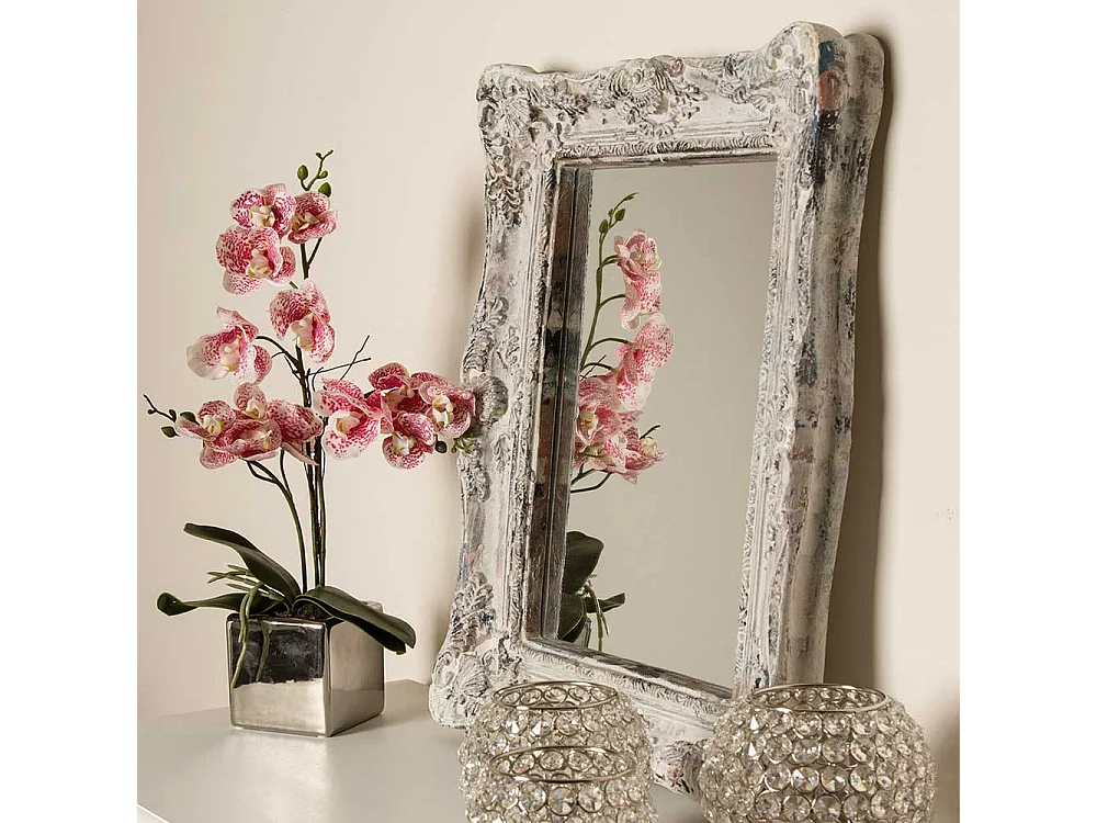 Shabby chic Spiegel mit Holzrahmen Grey Wash