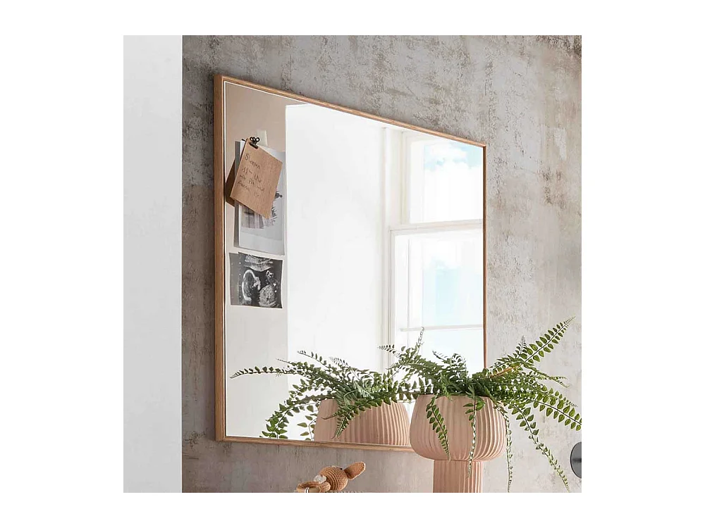 Wandspiegel Glasspiegel mit Holzrahmen in quadratischer Form