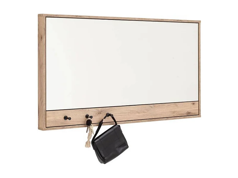 Wandspiegel Garderobenspiegel mit Holzwerkstoffrahmen in Wildeichefarben