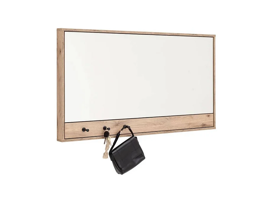 Wandspiegel Garderobenspiegel mit Holzwerkstoffrahmen in Wildeichefarben