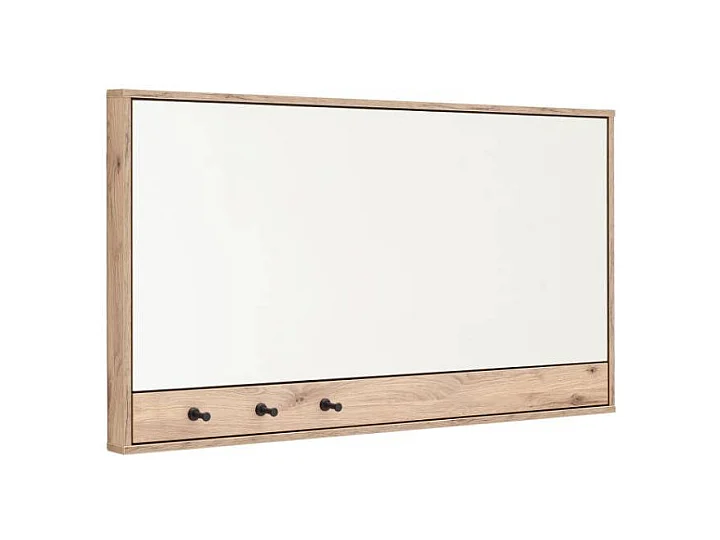 Wandspiegel Garderobenspiegel mit Holzwerkstoffrahmen in Wildeichefarben