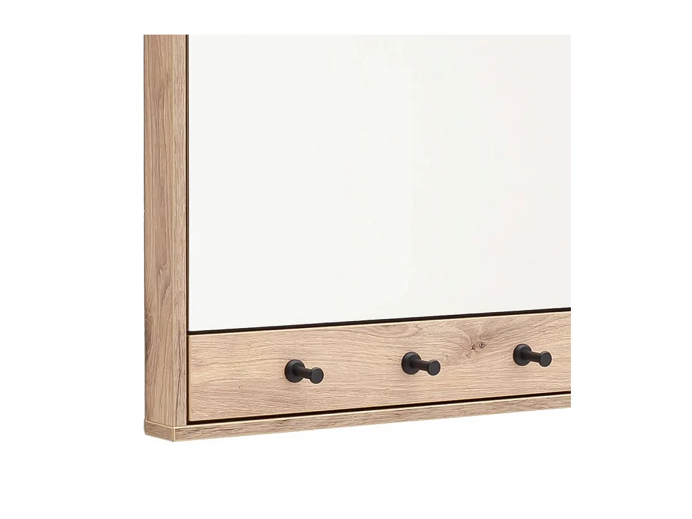 Wandspiegel Garderobenspiegel mit Holzwerkstoffrahmen in Wildeichefarben