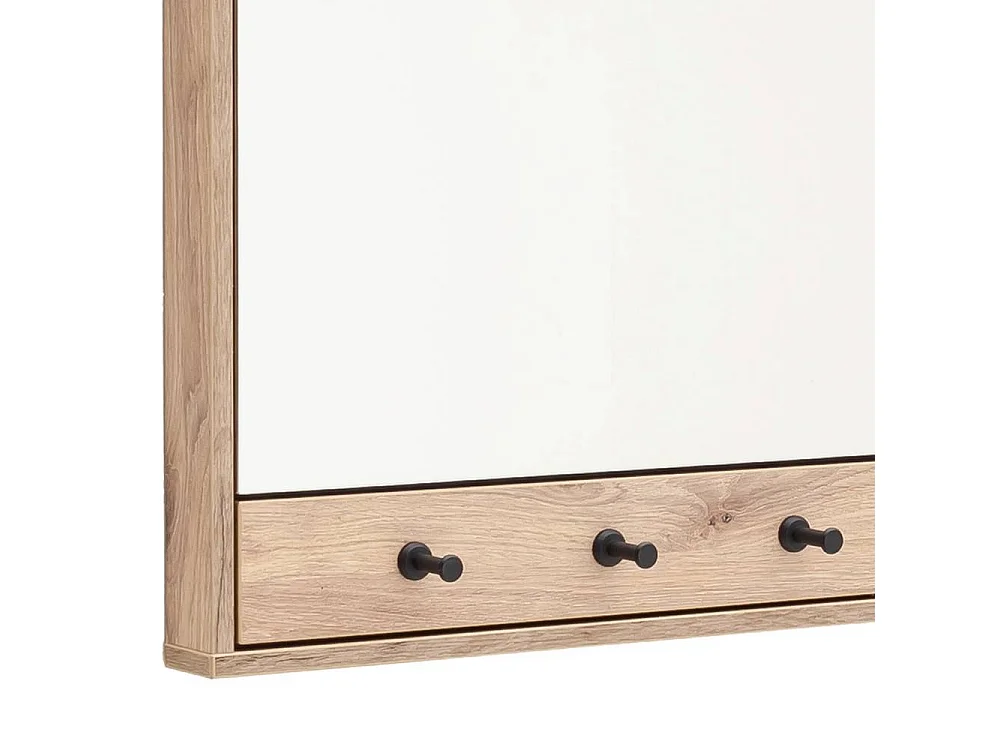 Wandspiegel Garderobenspiegel mit Holzwerkstoffrahmen in Wildeichefarben