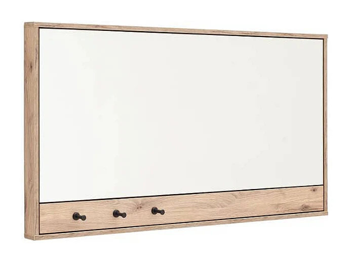 Wandspiegel Garderobenspiegel mit Holzwerkstoffrahmen in Wildeichefarben