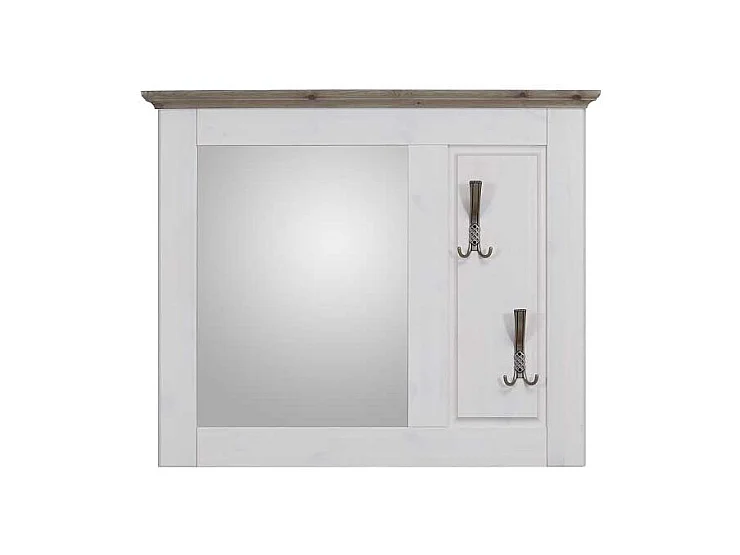 Garderobenspiegel in Weiß Grau mit Haken