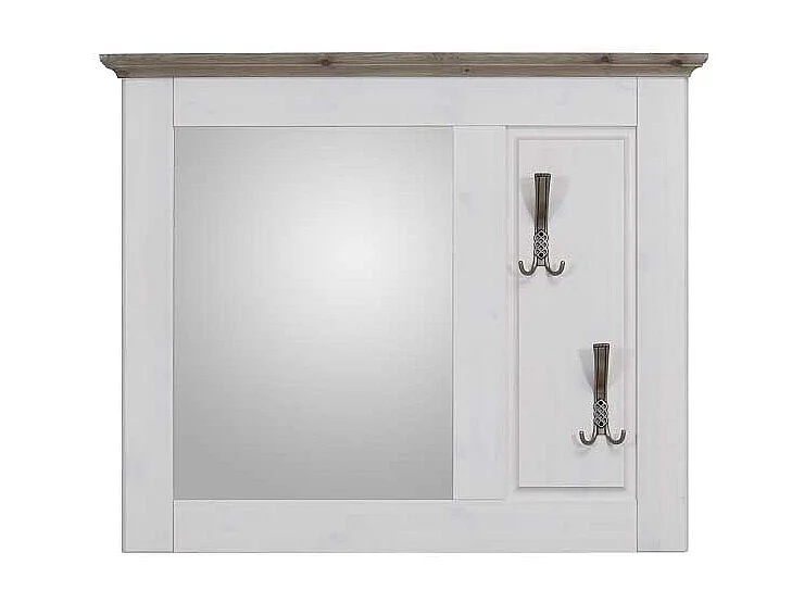 Garderobenspiegel in Weiß Grau mit Haken
