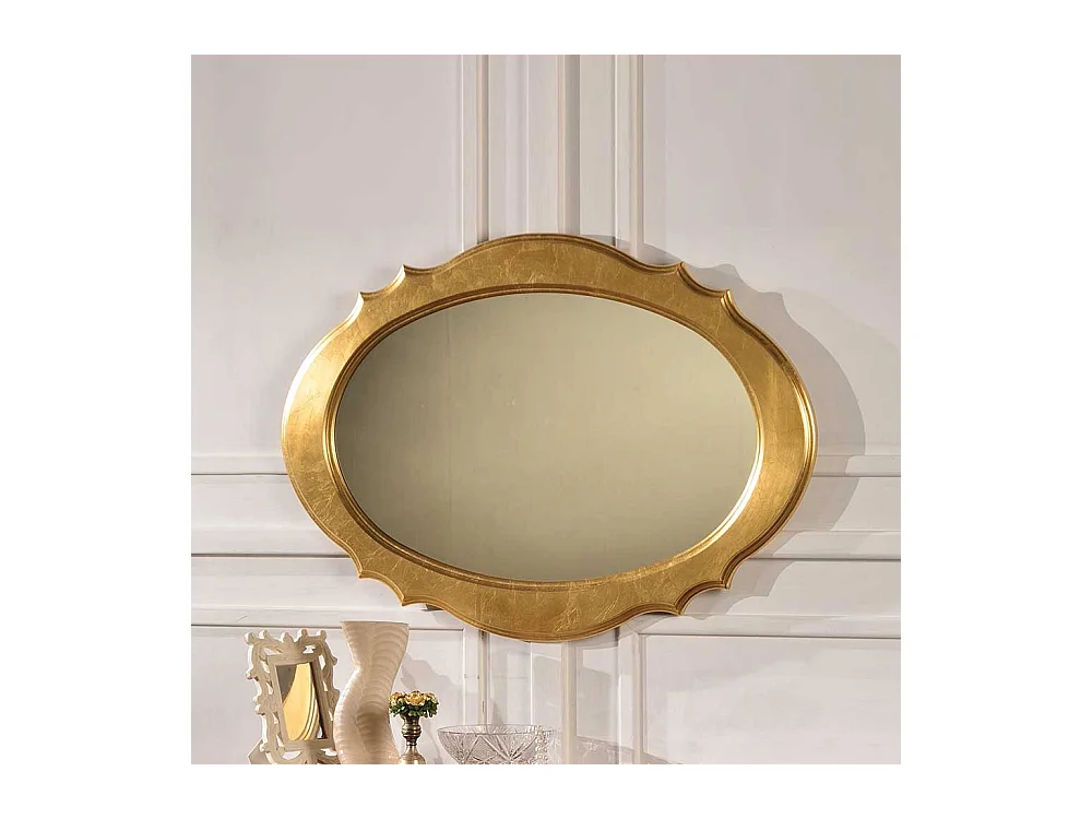 Flurspiegel in Goldfarben ovale Form