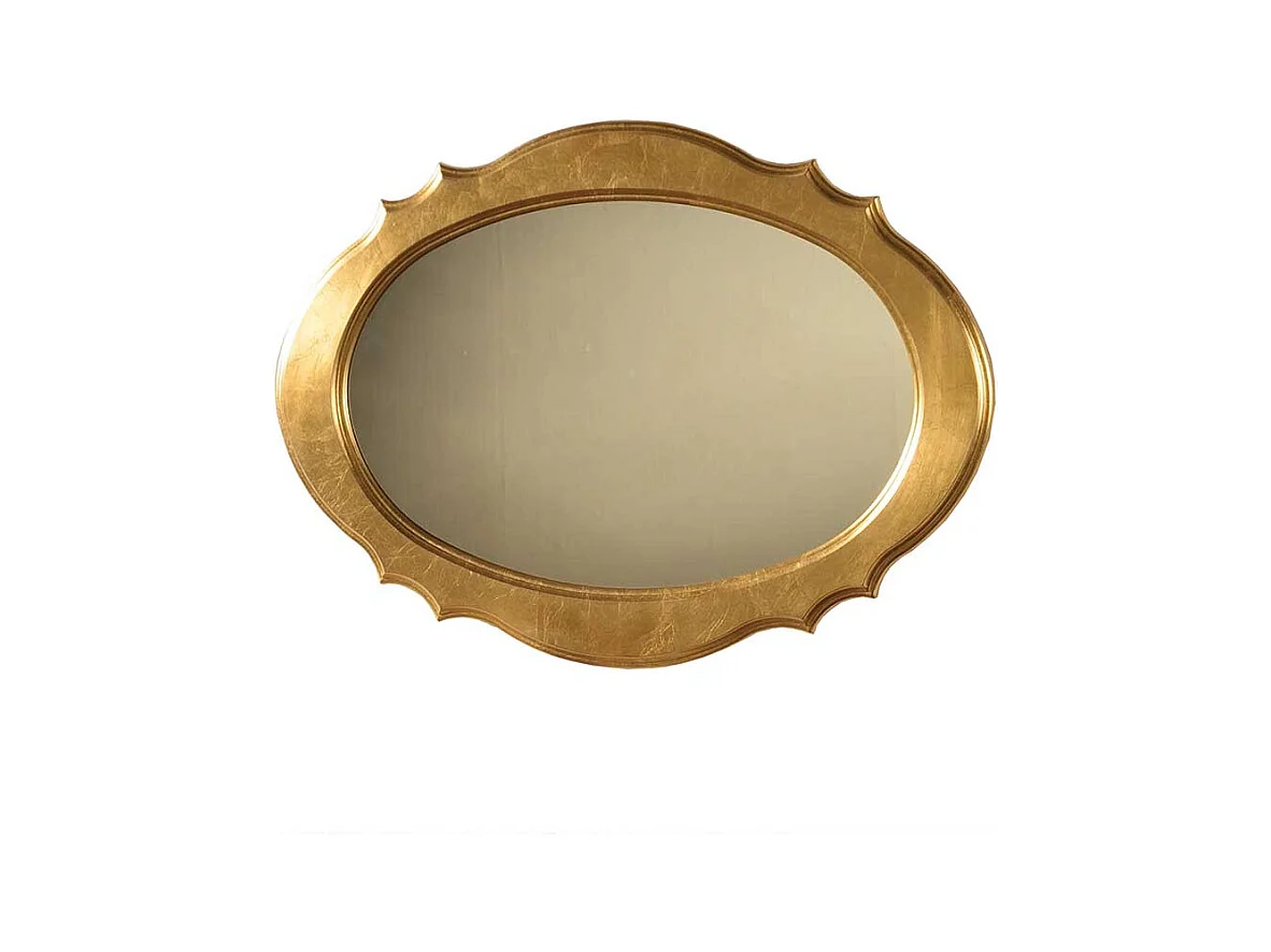 Flurspiegel in Goldfarben ovale Form