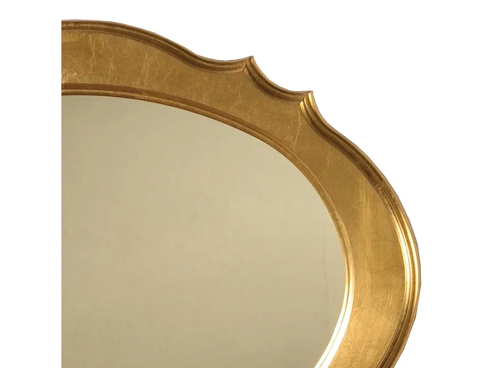 Flurspiegel in Goldfarben ovale Form