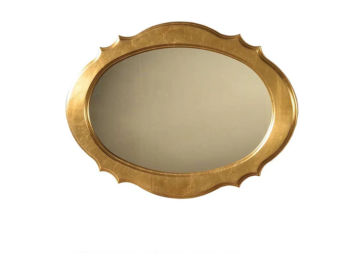 Flurspiegel in Goldfarben ovale Form
